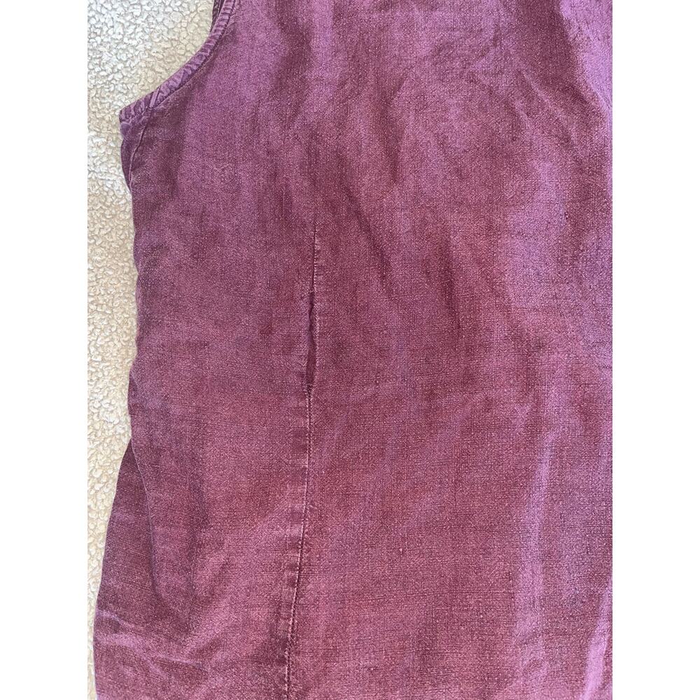 J. Jill Burgundy Linen Wrap Sleeveless Top Womens M - Picture 6 of 6